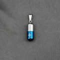 Pendentif capsule bicolore en acier titane avec croix argentée et bélière de suspension - Style C Pendentif Uniquement (Sans Chaîne)