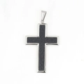 Pendente a croce da uomo in acciaio al titanio con finitura opaca testurizzata grigio scuro - Ciondolo Canna di Fucile Solo (Senza Catena)