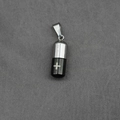 Pendentif capsule de pilule en acier titane argent et noir avec motif de croix - Style D Pendentif Uniquement (Sans Chaîne)