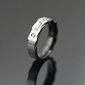 Minimalistische ring van titaniumstaal met geborstelde zilveren afwerking en zwarte binnenkant - US 7 / Zilver Zwart Tweekleurig (Stijl B)