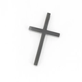 Collier avec pendentif croix en acier inoxydable noir mat au style minimaliste - Pendentif Seul (Sans Chaîne) / Version Moyenne / Noir