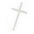 Pendentif croix minimaliste en argent poli et acier inoxydable pour collier homme - Pendentif Seul (Sans Chaîne) / Grand / Argent