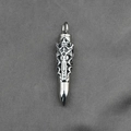 Gothic dragon pattern bullet cremation urn necklace pendant in silver titanium steel - Steel Color Pendant Only (No Chain)