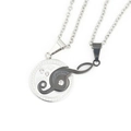 Couples musical note pendant necklace set in stainless steel with I love you engraving - Gunmetal Black Pendant And Chain