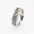Bague en acier inoxydable pour homme avec chaîne rotative et finition argentée punk - US 7 / Argenté