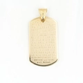 Golden titanium steel cross necklace with engraved The Lord's Prayer on a military tag - Gold English Prayer Type A - Pendant Only (Without Chain)