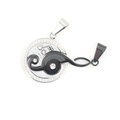 Couples musical note stitch pendant necklace in black and silver stainless steel - Gunmetal Black Pendant Only (Without Chain)