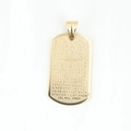Gold dog tag necklace with Spanish Lord's Prayer engraving and a central cross - Gold Spanish Prayer Type B - Pendant Only (Without Chain)