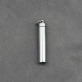 Polished silver titanium steel cylinder pendant necklace with secure screw top design - Pendant Only (No Chain)