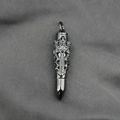 Gothic style bullet pendant in gun grey titanium steel with cross sword engraving - Gunmetal Color Pendant Only (Without Chain)