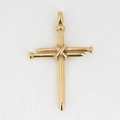 Golden nail cross pendant made of stainless steel with a unique triple nail design - Pendant Only (Without Chain)