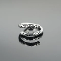 Bague bâton de Roi Singe rétro avec motif de nuage traditionnel sur miroir noir - US 7 / Couleur Acier
