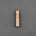 Brushed brass cylindrical capsule pendant for couples on a textured grey background - Rose Gold Color Pendant Only (Without Chain)