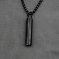 Men's minimalist matte black cylindrical perfume bottle necklace with box chain - Black Pendant with Chain as Pictured