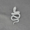 Funkelnde silberne Klapperschlangen-Halskette mit vollständig eingelegten Strasssteinen - Nur Anhänger (Keine Kette) / Silber