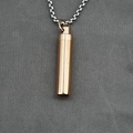 Rose gold cylindrical urn pendant necklace made of titanium steel with a square box chain - Rose Gold Pendant And Chain