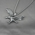 Collana con ciondolo a forma di aquila vintage in acciaio inox con piume dettagliate - Ciondolo + Catena Coordinata