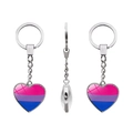 Vistas detalladas del llavero con forma de corazón y colores del orgullo bisexual - Estilo Orgullo Lésbico (XSWX6089-2)
