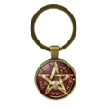 Mystischer Pentagramm-Schlüsselanhänger mit Bronze-Metallring und Okkult-Symbol-Anhänger - Antikbronze