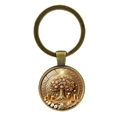 Schlüsselanhänger mit Bronze-Geldbaum-Anhänger und Glaskabochon für Taschen - Antikbronze
