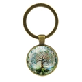 Vintage Bronze Baum des Lebens Schlüsselanhänger mit Glaskunst für Taschen und Geschenke - Antikbronze
