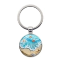 Seestern Ozean Strand Schlüsselanhänger mit Silberring und Meeresanhänger - Silber