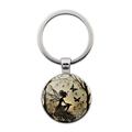 Portachiavi creativo in argento con ciondolo a cerchio silhouette fata e farfalla - Fata e Farfalla (XSWX9111) / Argento