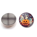 Detailed view of Halloween glass fridge magnets with pumpkin, ghost, and skull patterns - Skull Bat Pumpkin Illustration Style (XSWX9145-5)