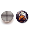 25mm Halloween Kühlschrankmagnete aus Glas mit Kürbis, schwarzer Katze und Totenkopf - Kürbis Geist Schwarze Katze Besen Stil (XSWX9145-4)