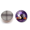 Halloween black cat and pumpkin glass fridge magnet with magnetic back for home decor - Trick or Treat Black Cat Illustration Style (XSWX9145-9)