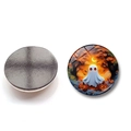 Ghost and pumpkin glass fridge magnet with magnetic back for Halloween decor - Hand-painted Ghost Pumpkin Forest Style (XSWX9145-10)