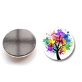 Front and back view of 30mm Tree of Life crystal glass fridge magnet with magnetic back - Style 7 (XSWX6057-7)