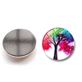 30mm Tree of Life crystal glass fridge magnet set with colorful art pattern and magnetic back - Style 6 (XSWX6057-6)