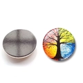Dettaglio del magnete da frigo Albero della Vita in vetro con supporto magnetico nero - Stile 3 (XSWX6057-3)
