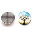 30MM Tree of Life glass fridge magnet with autumn design and non-slip magnetic back - Style 9 (XSWX6057-9)