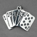 Retro titanium steel poker card pendant necklace featuring a royal flush spade design - Pendant Only (No Chain)