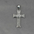 Silver Celtic knot cross pendant in titanium steel with detailed woven patterns - Style B Pendant Only (Without Chain)