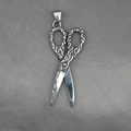 Retro roestvrijstalen schaar hanger ketting met barokke reliëf patronen - Alleen Hanger (Zonder Ketting)