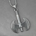 Collana da uomo con ciondolo ascia di Thor in acciaio inossidabile con catena box - Ciondolo Con Catena Veneziana