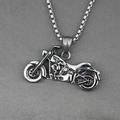 Colgante moto de acero de titanio vintage con cadena de caja, joya retro estilo biker hombre - Estilo B Colgante Con Cadena