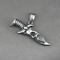 Gothic punk style stainless steel skull dagger pendant necklace for men and women - Pendant Only (No Chain)