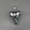 Vintage stainless steel skull necklace with curved ram horns for men and women - Ram Horn Skull Pendant Only (Without Chain)
