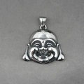 Laughing Buddha pendant in vintage silver-tone stainless steel for men's necklace - Style B - Pendant Only (Without Chain)
