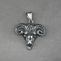 Gothic goat head pendant necklace in vintage silver stainless steel for men and women - Pendant Only (No Chain)