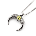 Collier rétro punk en acier titane avec pierre oeil de dragon jaune sur chaîne - Pendentif Œil Jaune Avec Chaîne Box