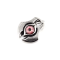 Collier pendentif roue gothique avec œil maléfique rose sur chaîne en acier inoxydable poli - Œil Rose (Pendentif Seul - Sans Chaîne)