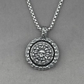 Vintage silver rotating skull pendant necklace with square link chain in punk style - Skull Pendant With Chain