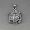 Vintage-Edelstahllangkette mit drehbarem Tierkreis- und Bagua-Amulett-Anhänger - Zodiak Bagua Anhänger Ohne Kette