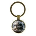 Vintage Bronze Schlüsselanhänger Gorilla Strand Herz Kunst für Taschen und Auto - Antikbronze