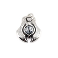 Collier en acier titane avec pendentif œil de dragon vintage en argent de style gothique - Œil Vertical Noir/Gris (Pendentif Seul - Sans Chaîne)